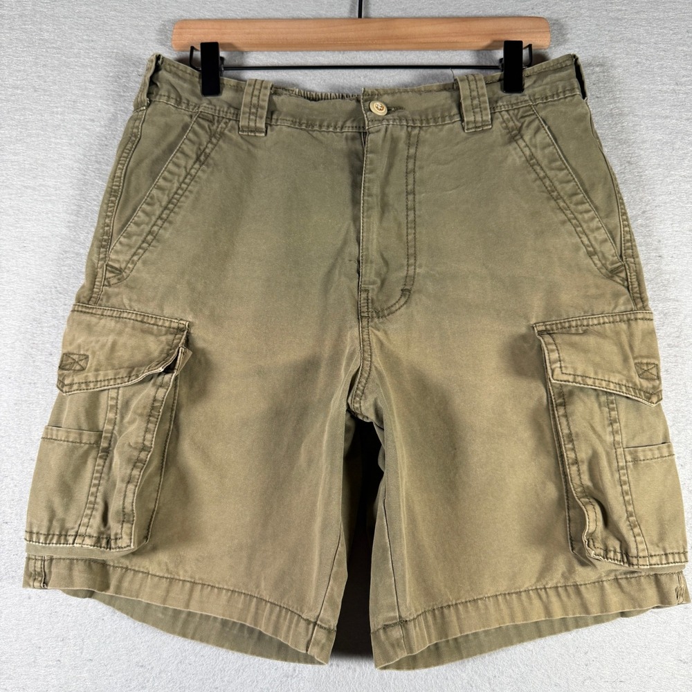 Reyn Spooner Mens Olive Green Cotton Cargo Shorts Size S 32 Waist 8 Inseam